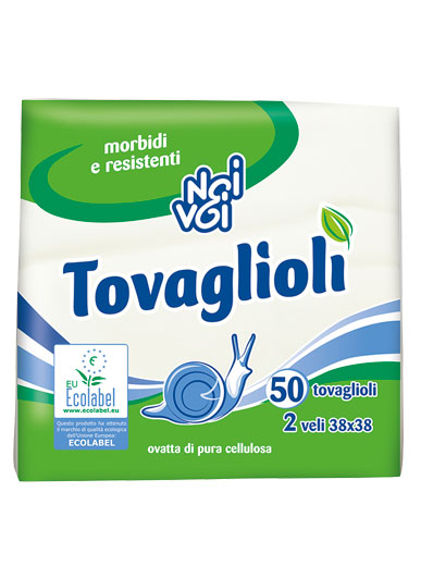 Ecolabel Tovaglioli 2 veli 38×38 cm 50 pz