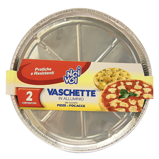 2 Vaschette in alluminio per pizze