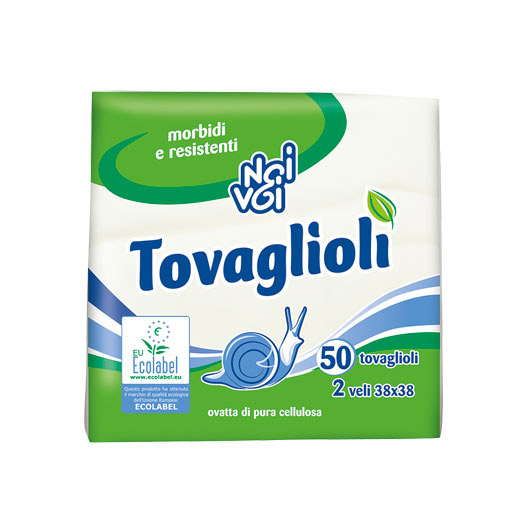 Ecolabel Tovaglioli 2 veli 38×38 cm 50 pz