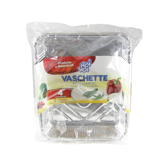 4 Vaschette in alluminio 4 porz.