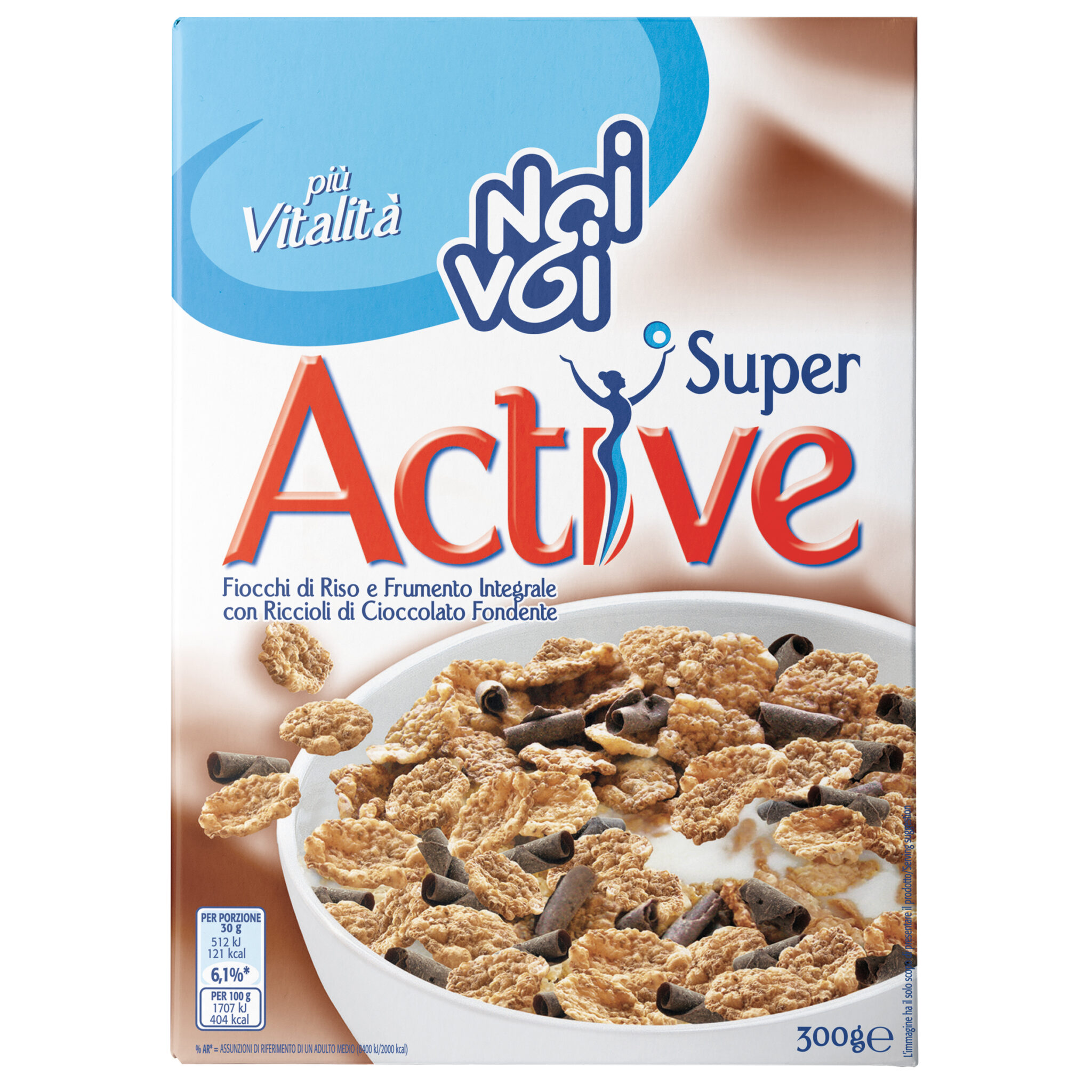 Super Active con Riccioli di Cioccolato Fondente 300 g