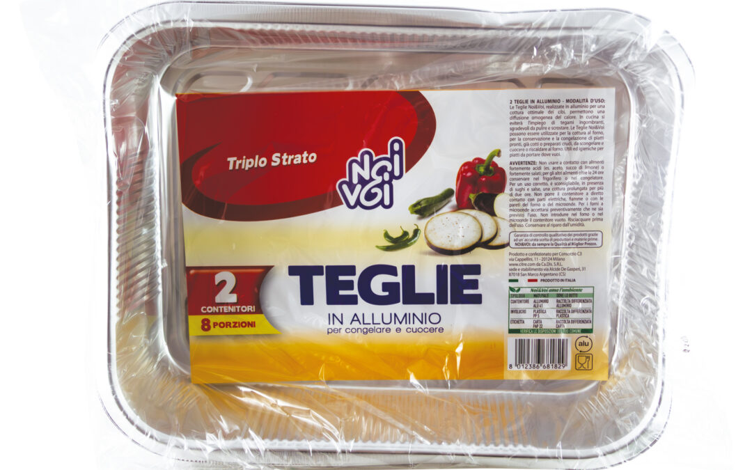 2 Teglie in alluminio 8 porz.