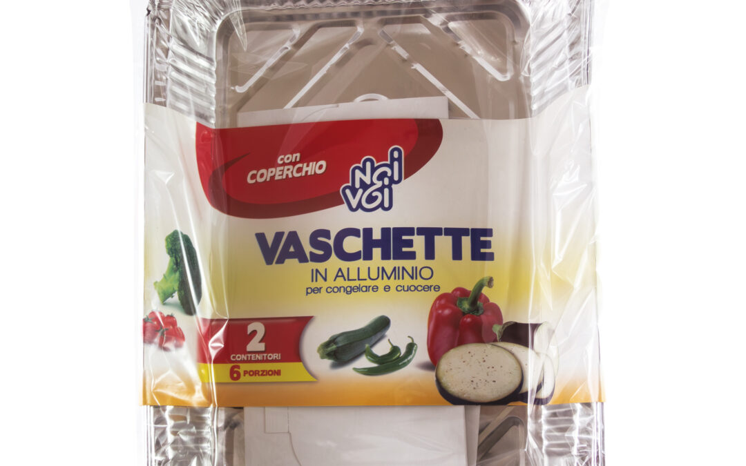 2 Vaschette in alluminio 6 porz. con coperchio